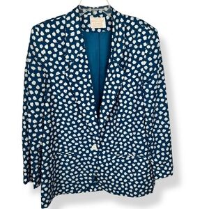 VTG 80s Pendleton Womens Blazer Size 16 Blue Artsy Statement Piece Eclectic Mod